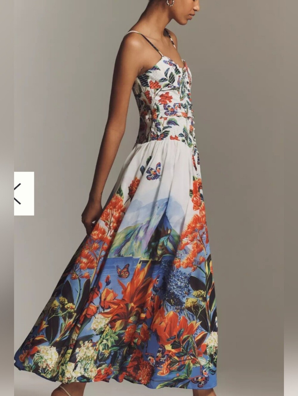 Anthropologie Muse Basque-Waist Midi Dress